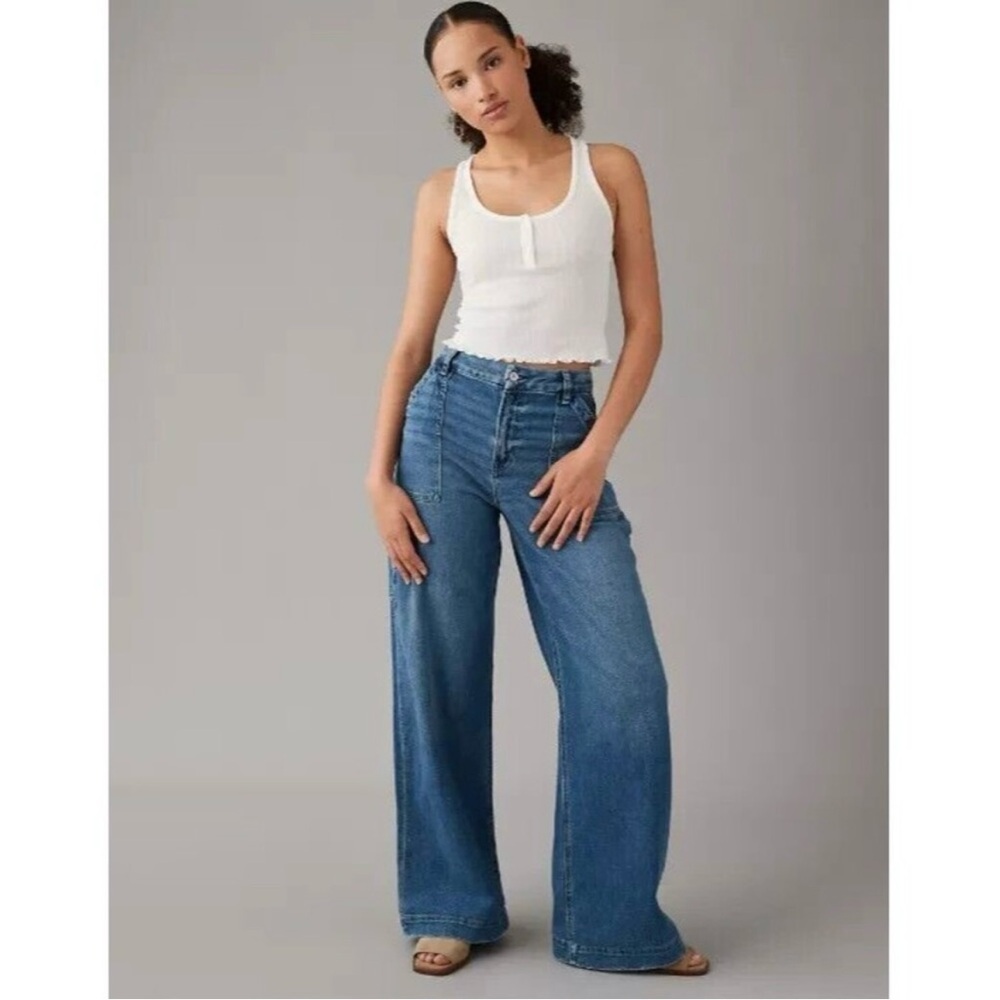 American Eagle Curvy Super High Rise Baggy Wide Leg Jeans